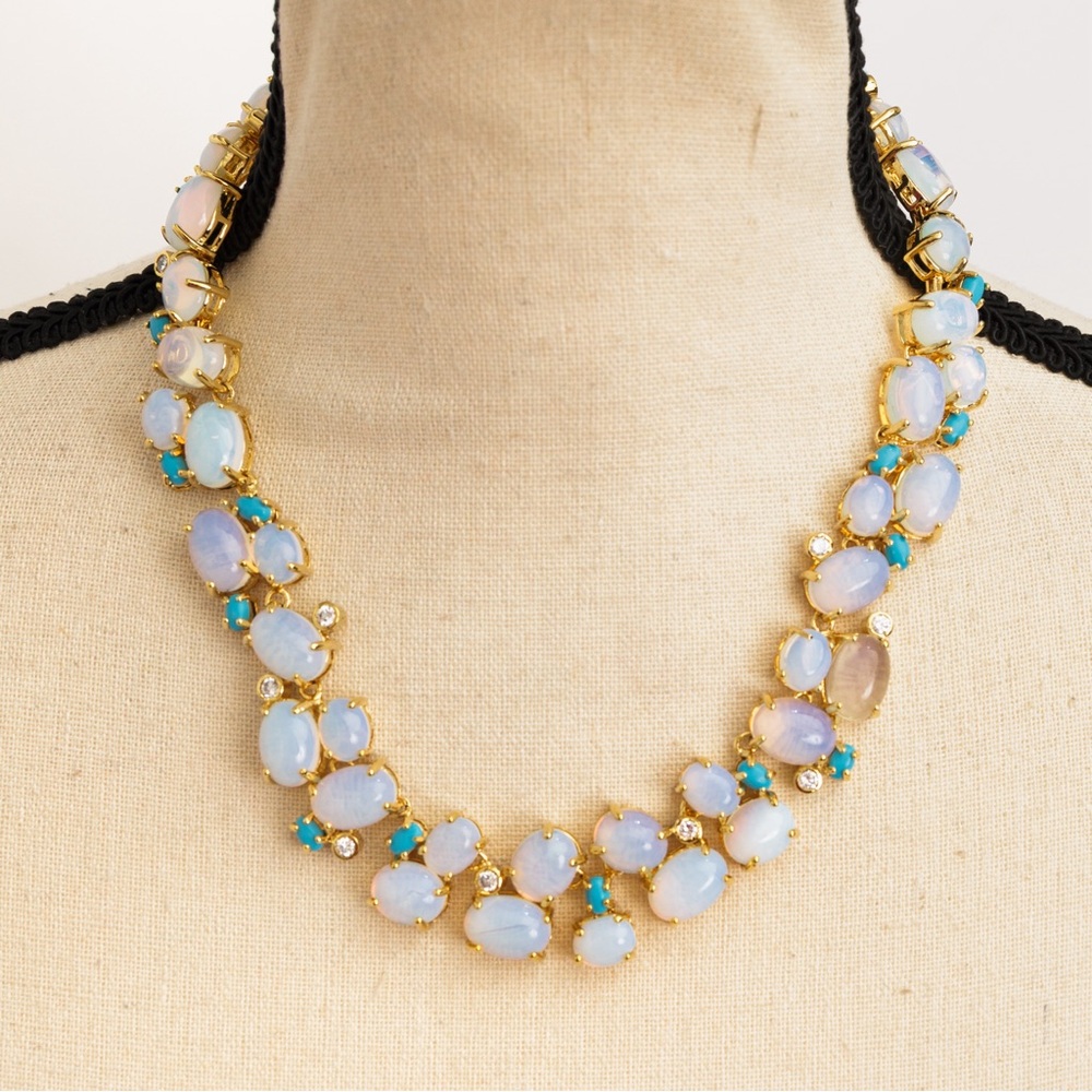 Real Collectibles by Adrienne cabachon necklace blue stones & faux diamonds - Picture 11 of 16